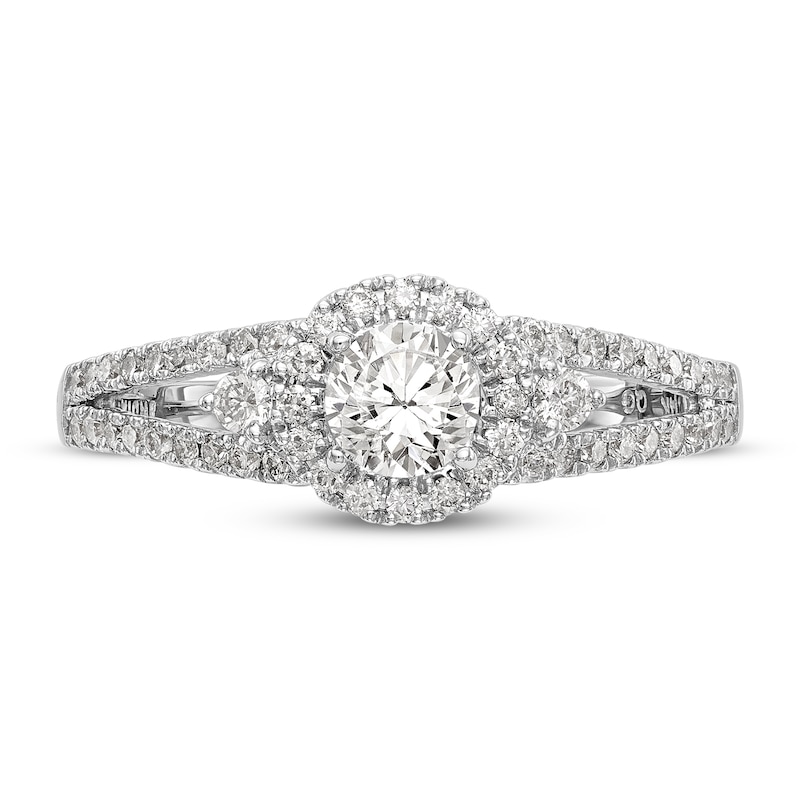 Diamond Engagement Ring 7/8 ct tw Round 14K White Gold