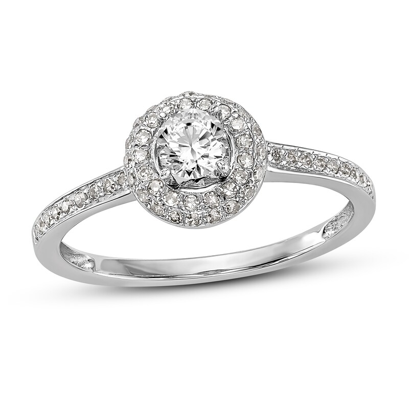 Main Image 1 of Diamond Engagement Ring 3/8 ct tw Round 14K White Gold