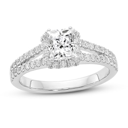 Diamond Engagement Ring 7/8 ct tw Princess/Round 14K White Gold