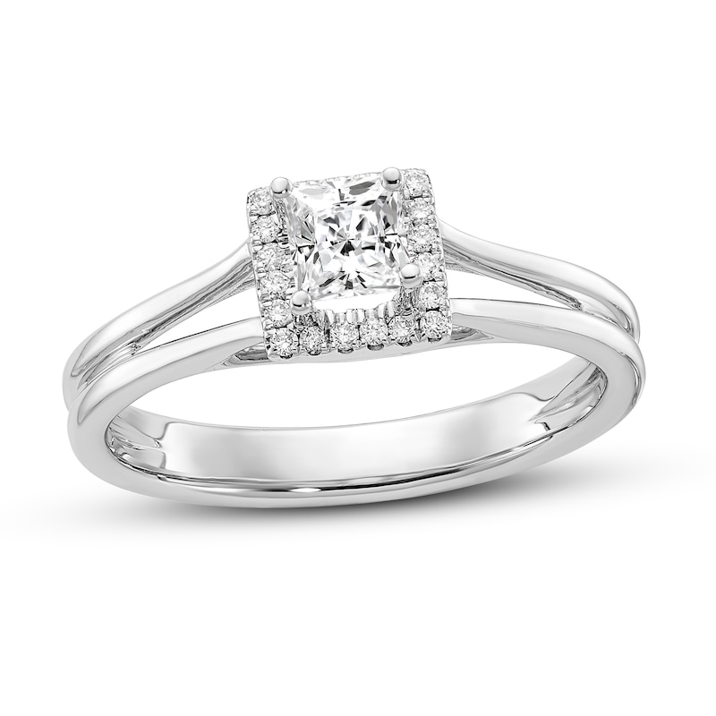 Diamond Solitaire Engagement Ring 1/3 ct tw Princess 14K White Gold