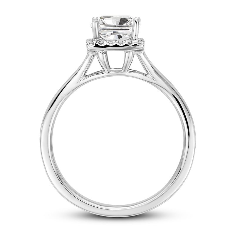 Diamond Solitaire Engagement Ring 7/8 ct tw Princess 14K White Gold