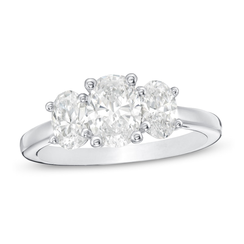 Lab-Created Diamond Engagement Ring 2 ct tw Oval 14K White Gold
