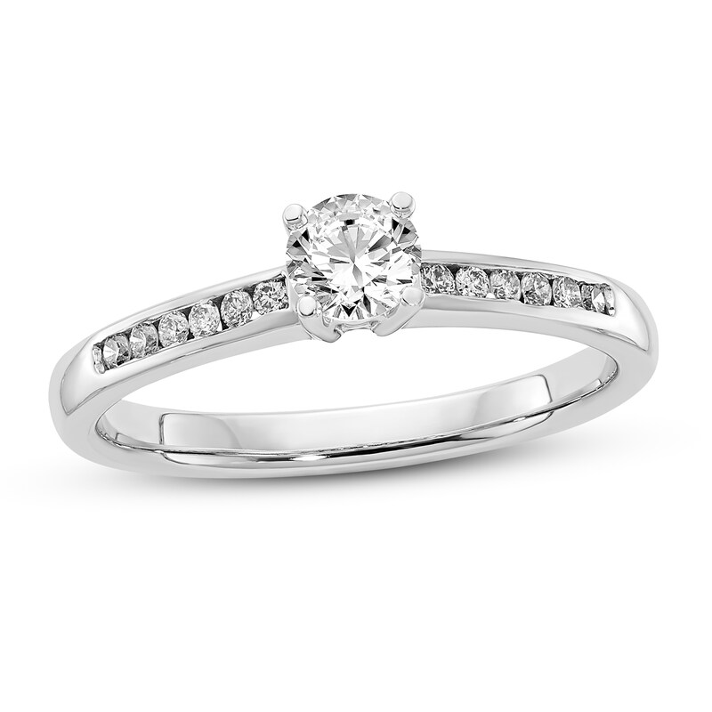 Diamond Engagement Ring 1/3 ct tw Round 14K White Gold