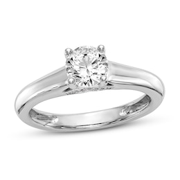 Diamond Solitaire Engagement Ring 1 ct tw Round 14K White Gold