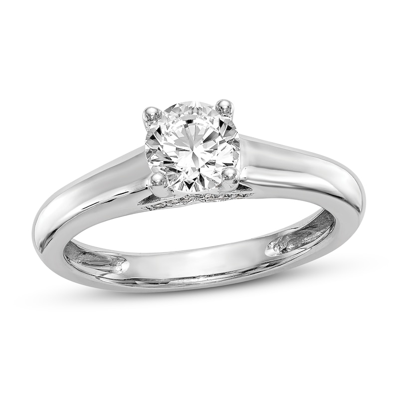 Diamond Solitaire Engagement Ring 1 ct tw Round 14K White Gold