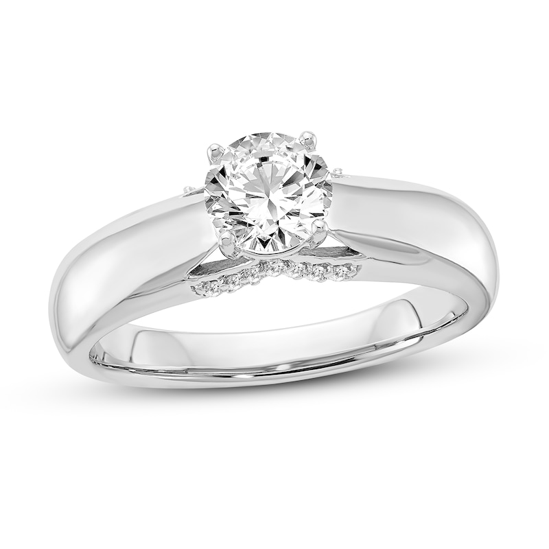 Diamond Solitaire Engagement Ring 1/2 ct tw Round 14K White Gold
