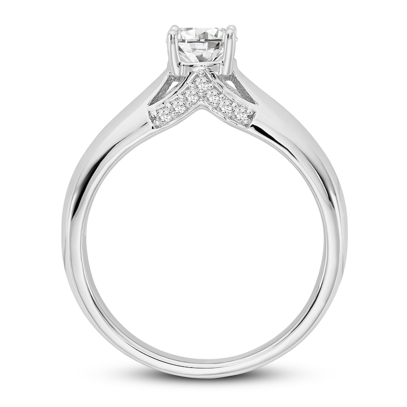 Diamond Solitaire Engagement Ring 1/2 ct tw Round 14K White Gold