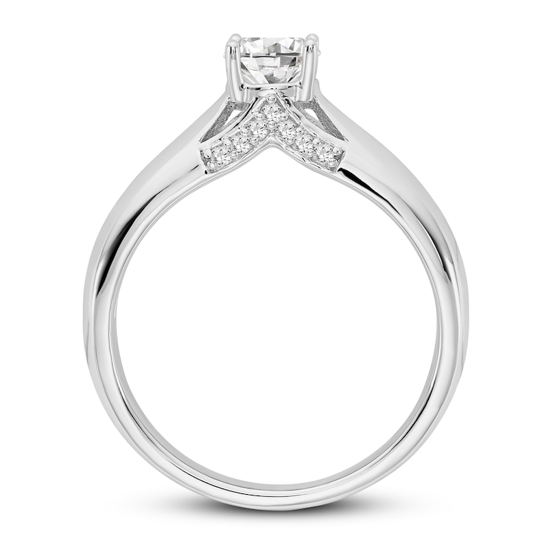 Main Image 2 of Diamond Solitaire Engagement Ring 1/2 ct tw Round 14K White Gold
