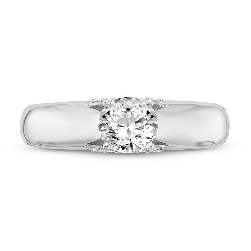 Main Image 3 of Diamond Solitaire Engagement Ring 1/2 ct tw Round 14K White Gold