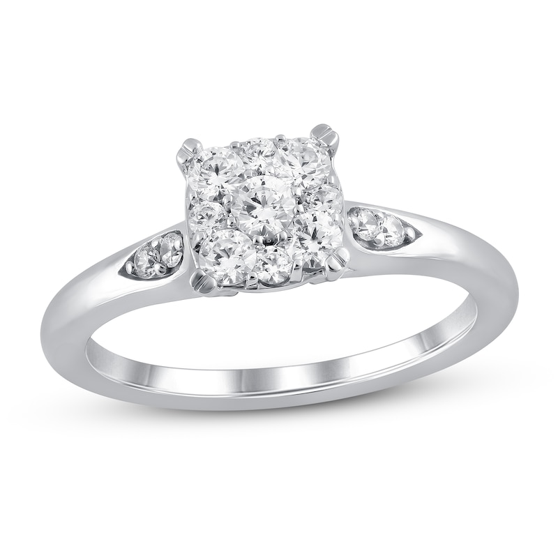 Main Image 1 of Diamond Engagement Ring 1/2 ct tw Round 14K White Gold