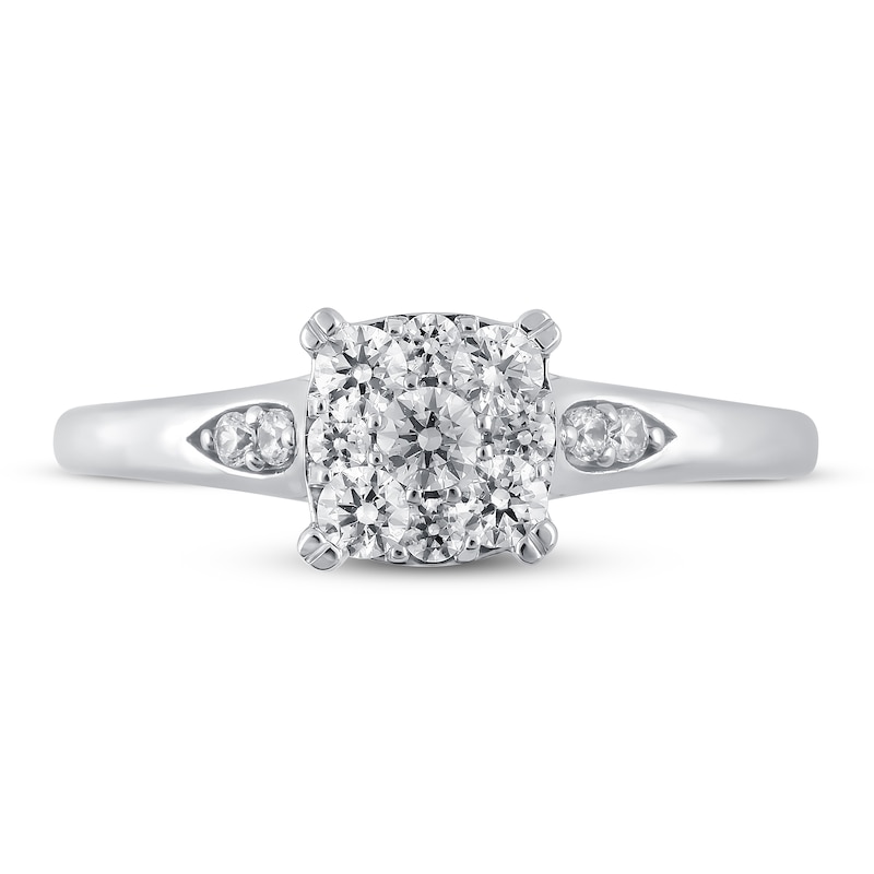 Main Image 3 of Diamond Engagement Ring 1/2 ct tw Round 14K White Gold