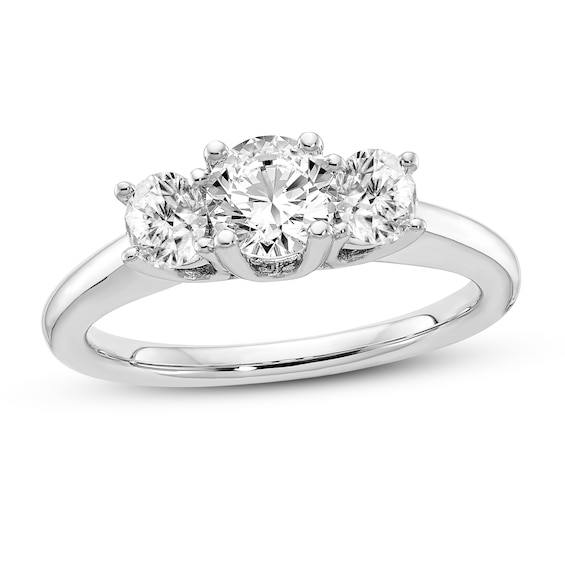 Diamond 3-Stone Engagement Ring 7/8 ct tw Round 14K White Gold | Jared