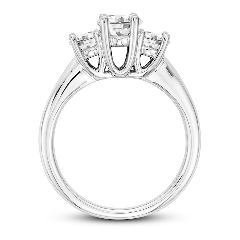 Main Image 2 of Diamond 3-Stone Engagement Ring 7/8 ct tw Round 14K White Gold