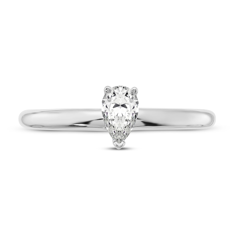 Diamond Solitaire Engagement Ring 1/3 ct tw Pear-shaped 14K White Gold (I1/I)