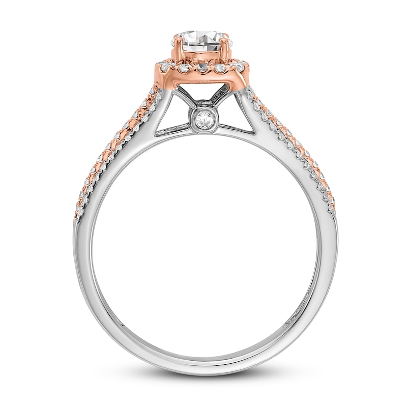 Diamond Engagement Ring 5/8 ct tw Round 14K Two-Tone Gold
