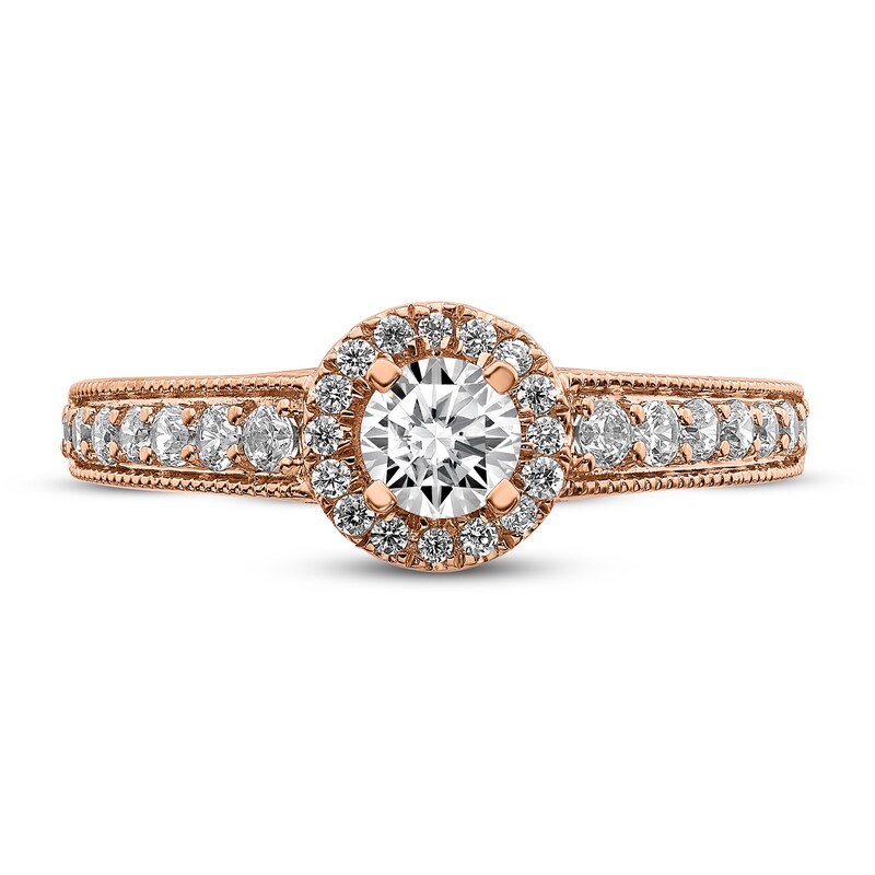 Main Image 3 of Diamond Engagement Ring 5/8 ct tw Round 14K Rose Gold