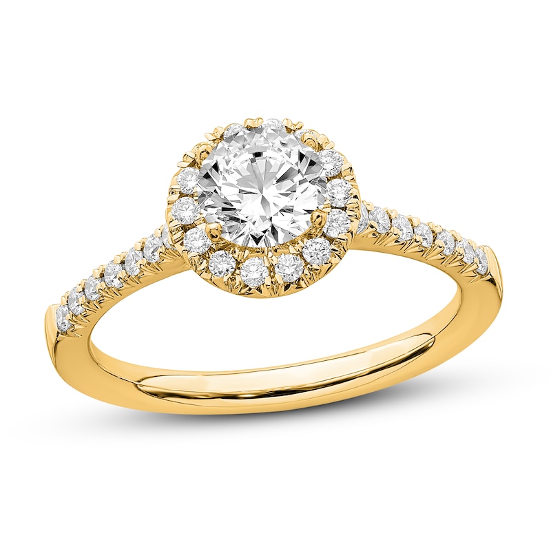 Diamond Engagement Ring 3/4 ct tw Round 14K Yellow Gold