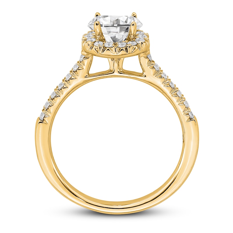 Diamond Engagement Ring 3/4 ct tw Round 14K Yellow Gold