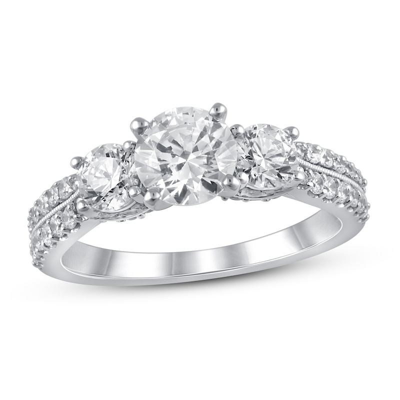 Main Image 1 of Diamond Engagement Ring 2 ct tw Round 14K White Gold