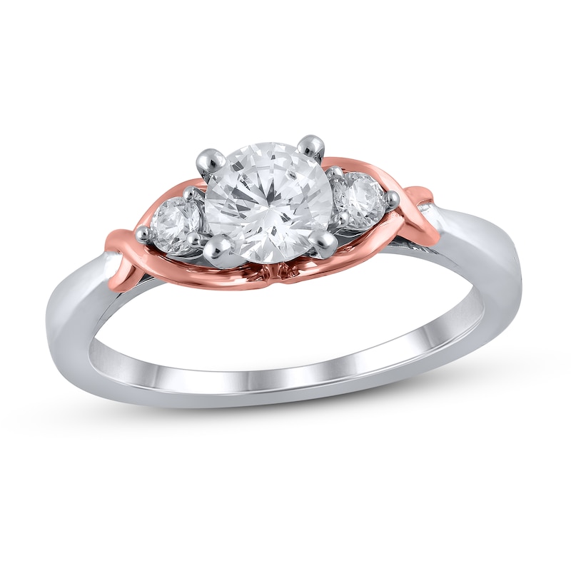 Main Image 1 of Diamond Engagement Ring 7/8 ct tw Round 14K Two-Tone Gold