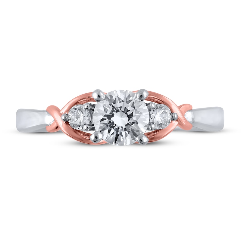 Main Image 3 of Diamond Engagement Ring 7/8 ct tw Round 14K Two-Tone Gold