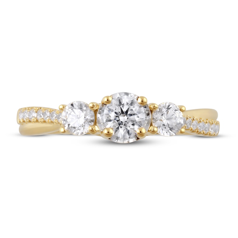 Diamond Engagement Ring 3/4 ct tw Round 14K Yellow Gold