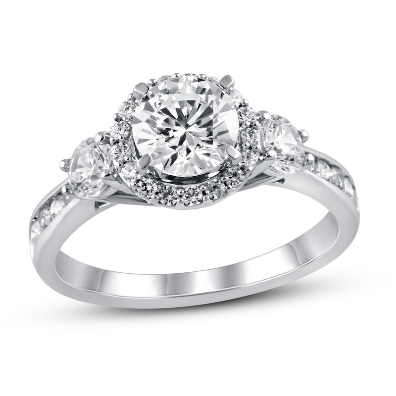 Main Image 1 of Diamond Engagement Ring 1-1/2 ct tw Round 14K White Gold