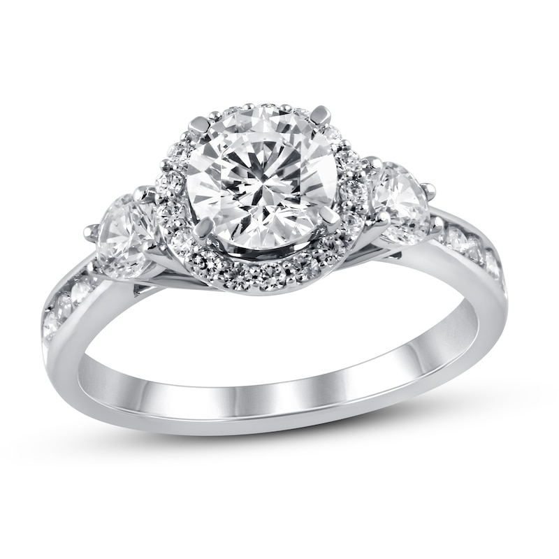 Diamond Engagement Ring 1-1/2 ct tw Round 14K White Gold