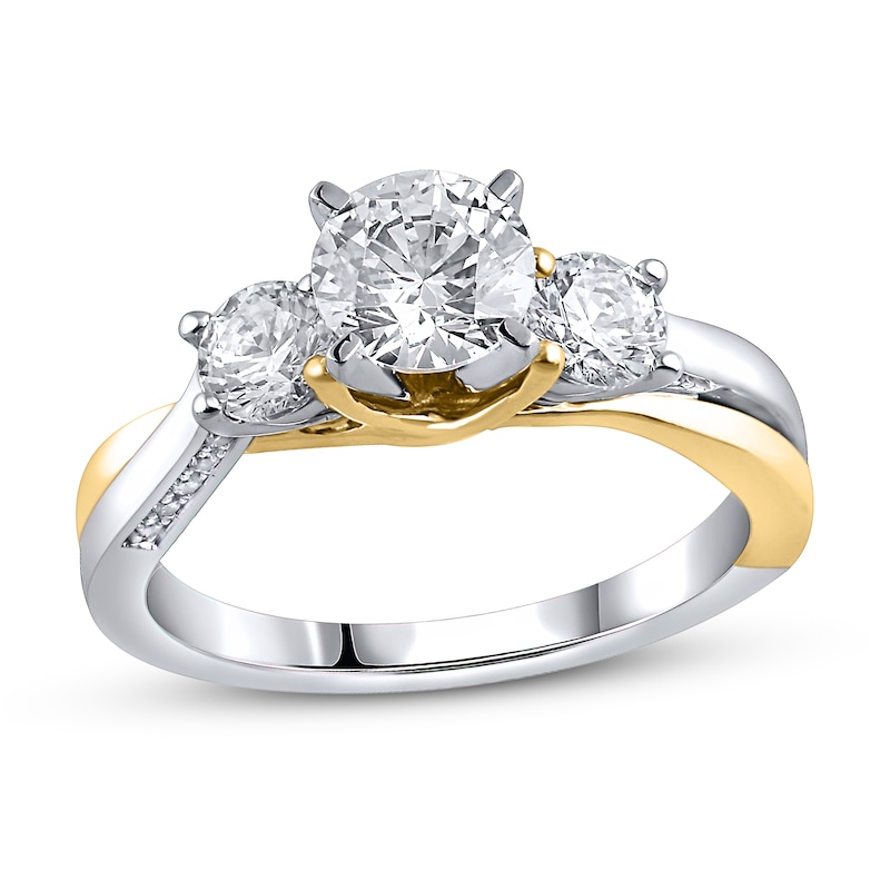 Main Image 1 of Diamond Engagement Ring 1-5/8 ct tw Round 14K Two-Tone Gold