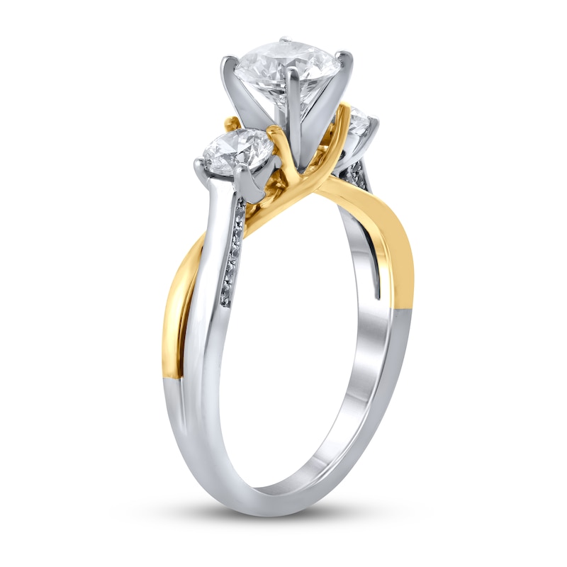Diamond Engagement Ring 1-5/8 ct tw Round 14K Two-Tone Gold