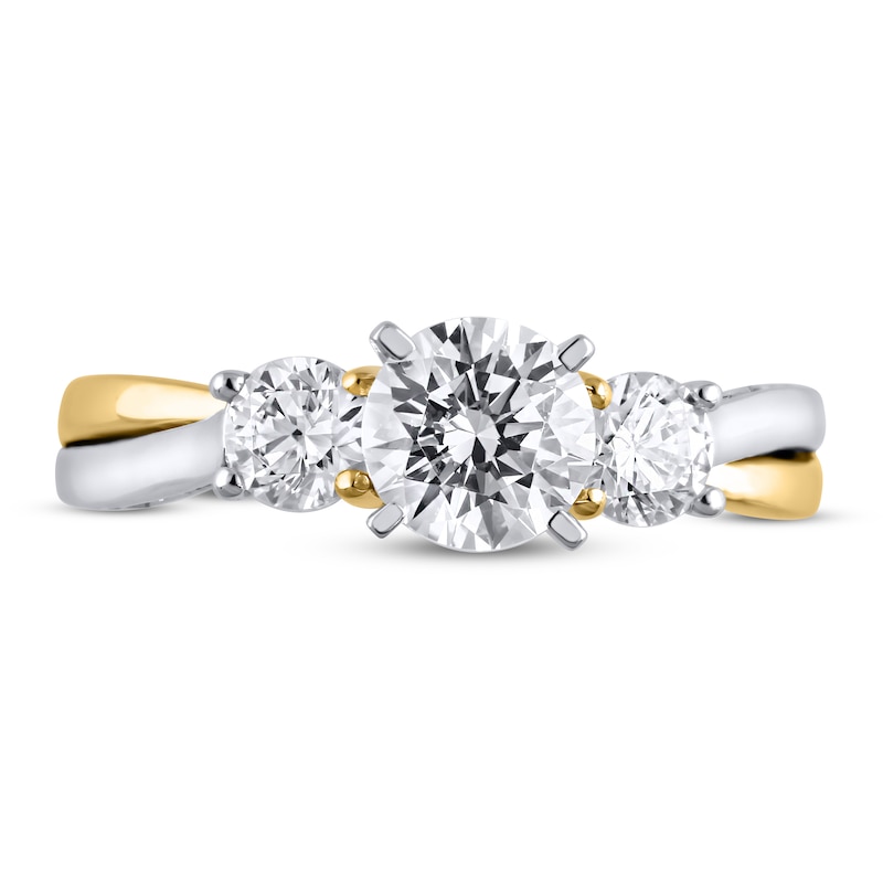Main Image 3 of Diamond Engagement Ring 1-5/8 ct tw Round 14K Two-Tone Gold