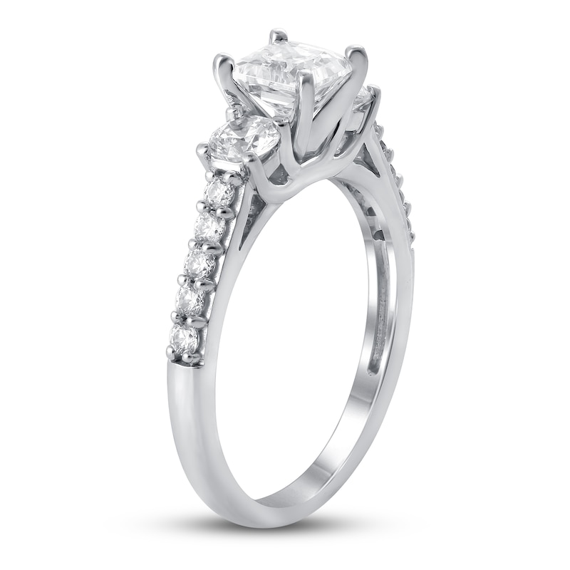 Main Image 2 of Diamond Engagement Ring 1-1/3 ct tw Princess/Round 14K White Gold