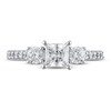 Thumbnail Image 3 of Diamond Engagement Ring 1-1/3 ct tw Princess/Round 14K White Gold
