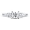 Thumbnail Image 2 of Diamond Engagement Ring 1-1/3 ct tw Princess/Round 14K White Gold