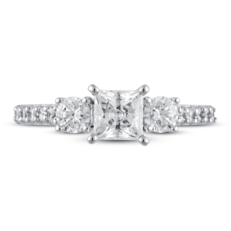 Main Image 3 of Diamond Engagement Ring 1-1/3 ct tw Princess/Round 14K White Gold