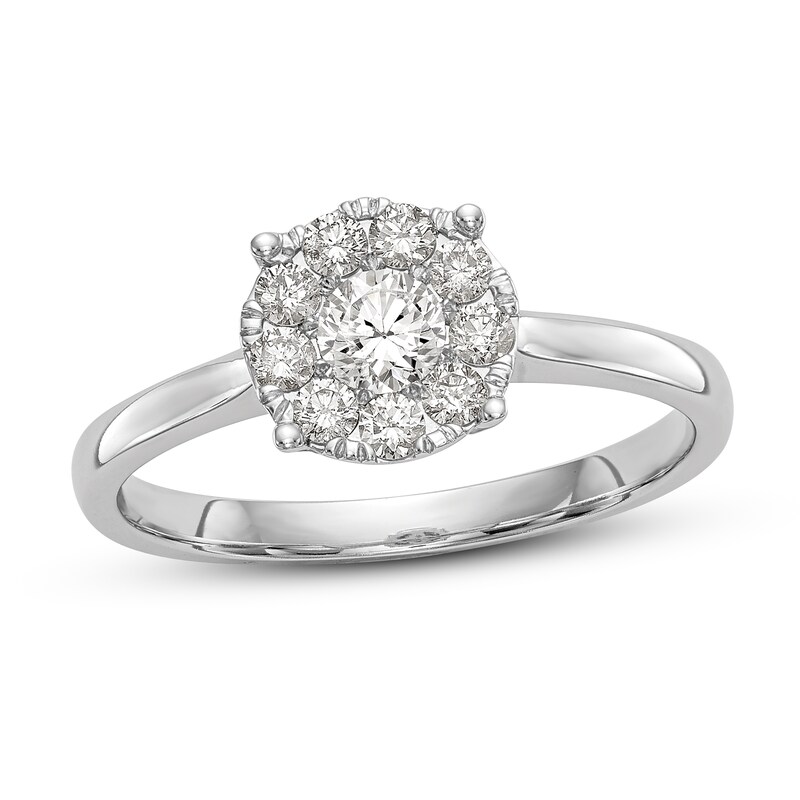 Diamond Engagement Ring 1/2 ct tw Round 14K White Gold