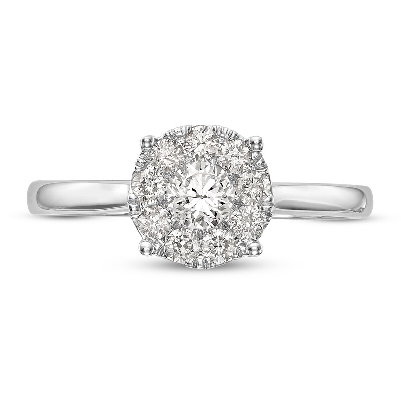 Diamond Engagement Ring 1/2 ct tw Round 14K White Gold