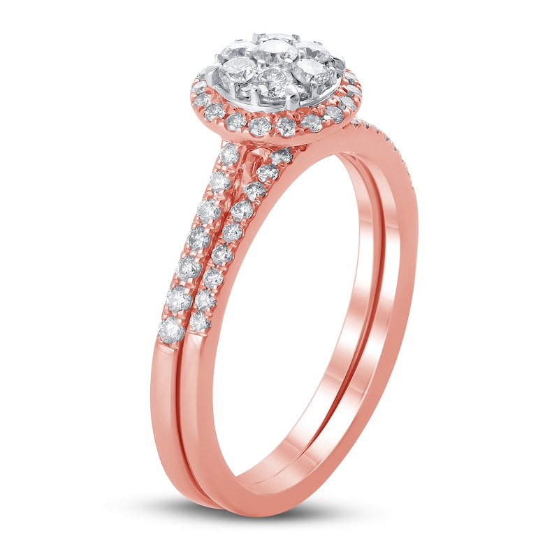 Diamond Bridal Set 1/2 ct tw Round 14K Rose Gold