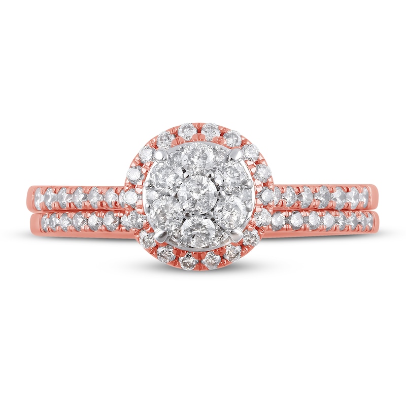 Main Image 3 of Diamond Bridal Set 1/2 ct tw Round 14K Rose Gold