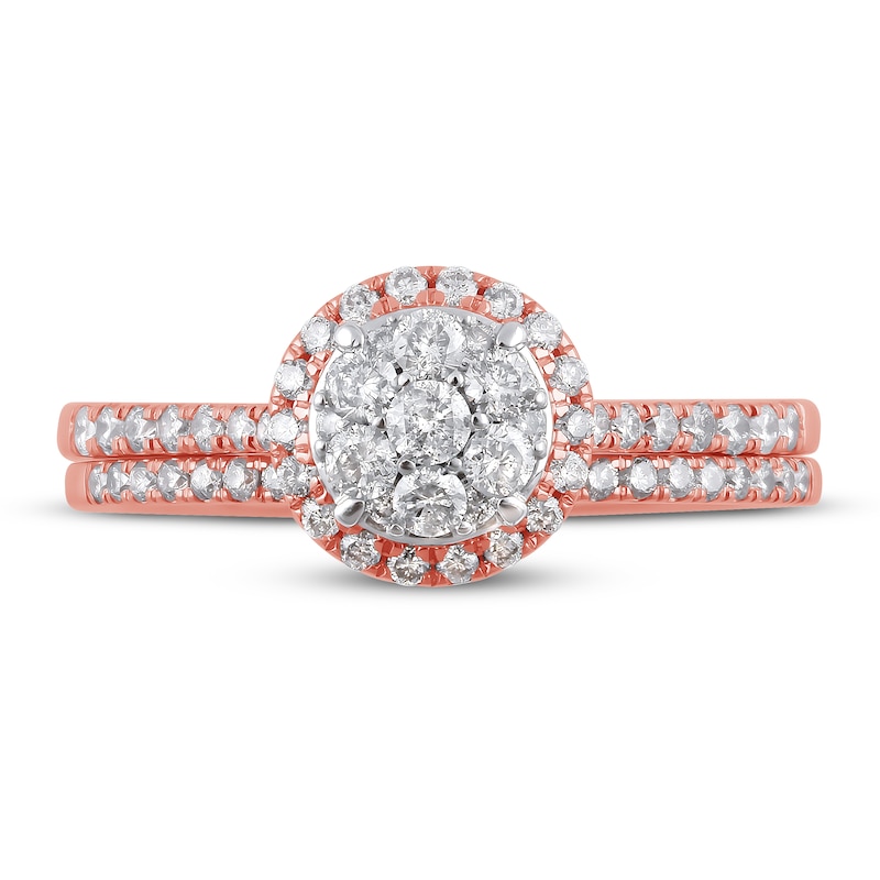 Diamond Bridal Set 1/2 ct tw Round 14K Rose Gold