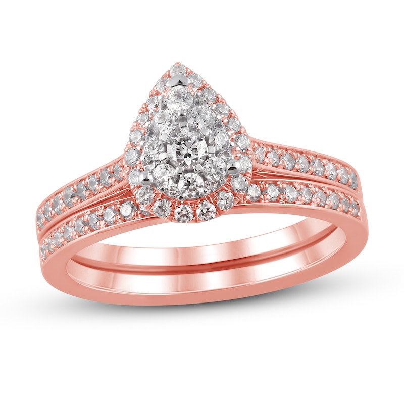 Diamond Bridal Set 1/2 ct tw Round 14K Rose Gold