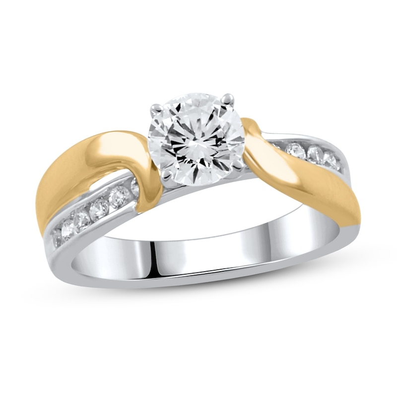 Diamond Engagement Ring -/ ct tw Round 14K Two-Tone Gold