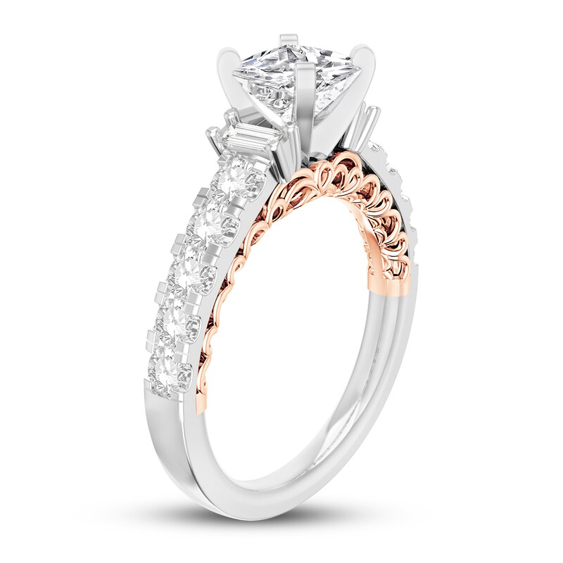 Main Image 2 of Diamond Engagement Ring 1-5/8 ct tw Princess 14K Two-Tone Gold
