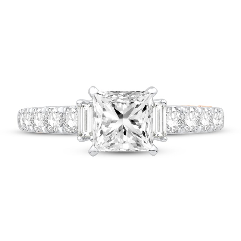 Main Image 3 of Diamond Engagement Ring 1-5/8 ct tw Princess 14K Two-Tone Gold