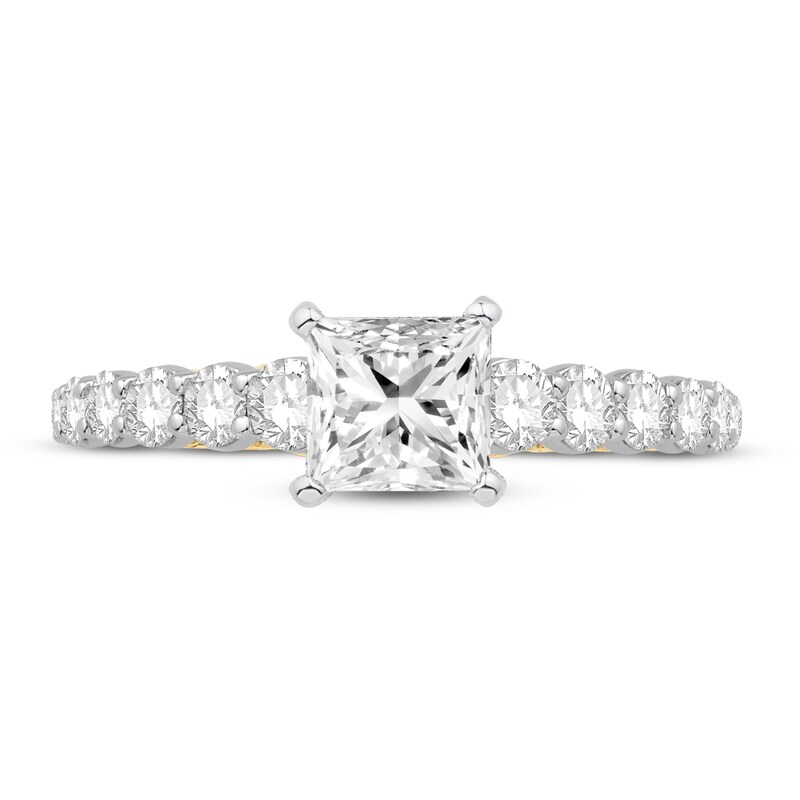Main Image 3 of Diamond Engagement Ring 1-3/8 ct tw Princess 14K Two-Tone Gold
