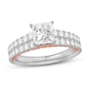 Diamond Engagement Ring 2-1/5 ct tw Princess/Round 14K Two-Tone Gold