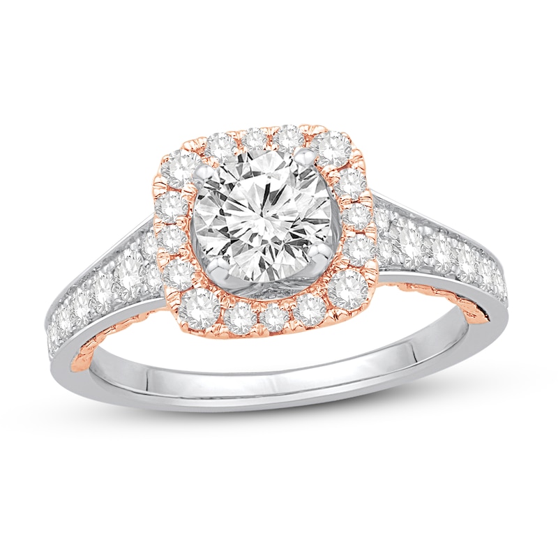 Main Image 1 of Diamond Engagement Ring 1-5/8 ct tw Round 14K Two-Tone Gold