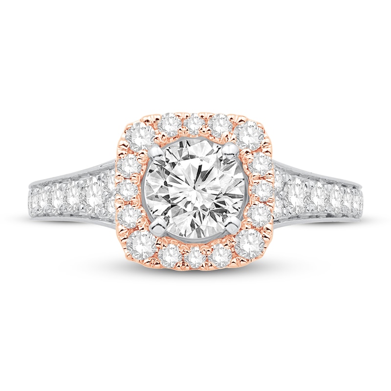 Main Image 3 of Diamond Engagement Ring 1-5/8 ct tw Round 14K Two-Tone Gold