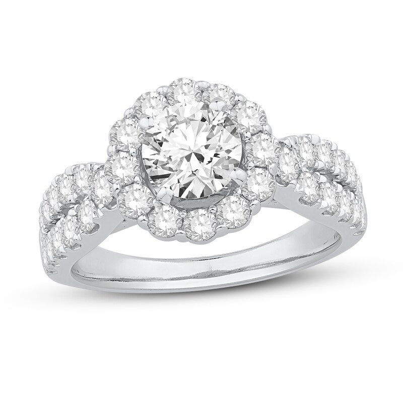 Main Image 1 of Diamond Engagement Ring 2-1/8 ct tw Round 14K White Gold