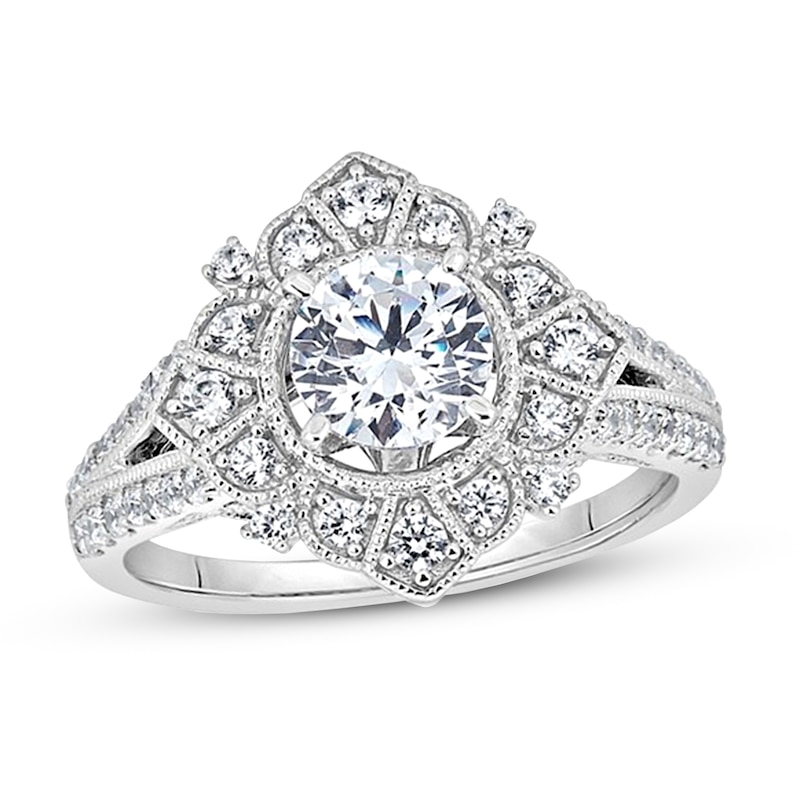 Main Image 1 of Diamond Engagement Ring 1/2 ct tw Round 14K White Gold